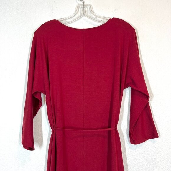 Garnet Hill Red Midi Dress Pockets Medium - Picture 5 of 11